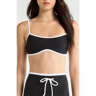 YEAR OF OURS Monica Sports Bra in Black/white at Nordstrom, Size X-Small