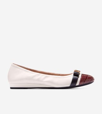 Cole Haan Womens Go-To Tova Bow Ballet Flats - White Size 10.5