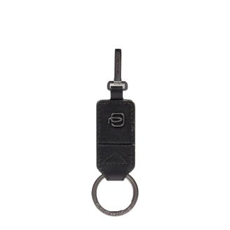 Piquadro Keyrings, male, Black, Size: ONE SIZE Leather mens keychain