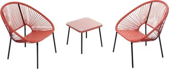 Concept Usine Lote de 2 sillones + mesa baja terracota