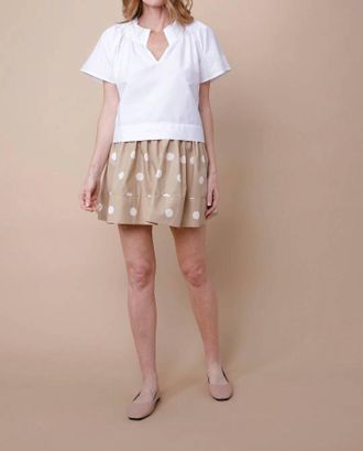 Vix Womens Melanie Cotton Skirt In Creme Brulee Polka Dots