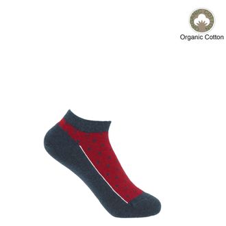 Peper Harow Polka Womens Organic Trainer Socks - Denim