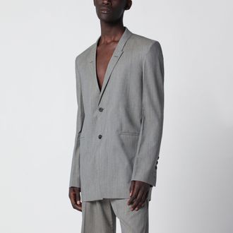 Rick Owens Grey m&eacute;lange Concordian blazer
