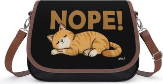 Generic Funny Cat Nope Small Womens Crossbody Bags Shoulder Handbag with Adjustable Strap for Travel