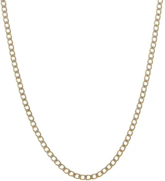 Italian Gold, Inc 10K Pave 2.4Mm Semi-Solid Cuban Link Chain
