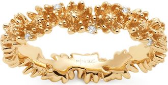 Made by Mary Cubic Zirconia Birthstone Flower Eternity Band Ring in Gold November at Nordstrom, Size 10