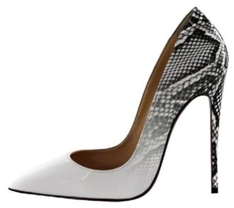 Christian Louboutin So Kate 120 Snake Printed Patent Leather Pumps Size 38