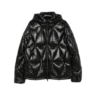 Moose Knuckles Iceberg Quilt Down Puffer - Heren - Gewatteerde jassen - Zwart - S - Leer - Jassen