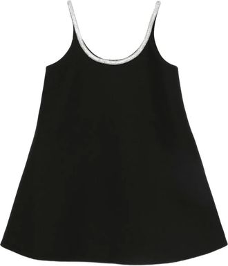 Róhe A-line appliqué mini dress - Black