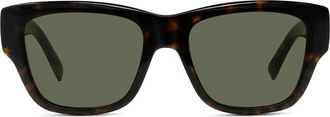 Givenchy City 53mm Geometric Sunglasses in Dark Havana /Green at Nordstrom