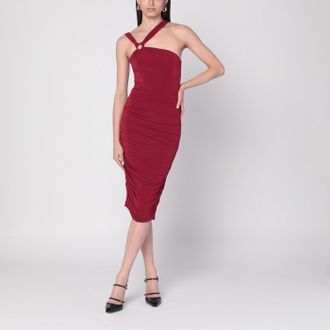 Isabel Marant One-shoulder Ethel dress in light burgundy