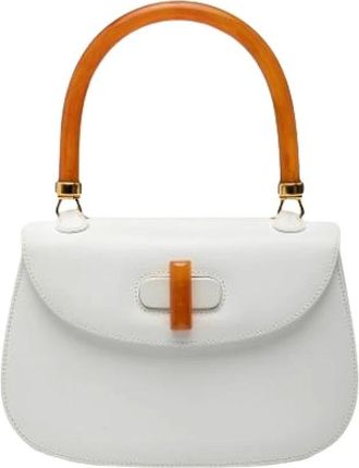 Gucci Pre-owned Handbags, female, White, Size: ONE SIZE Pre-owned Vintage Top Handle Handbag