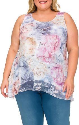 Standards & Practices Rose Print Mesh Top in Rose Lace at Nordstrom, Size 3 X
