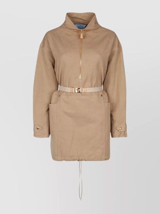 Prada linen-blend dress
