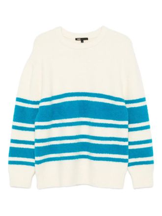 Maje striped crew-neck sweater - women - Wool/Polyamide/Elastane - 1 - Neutrals