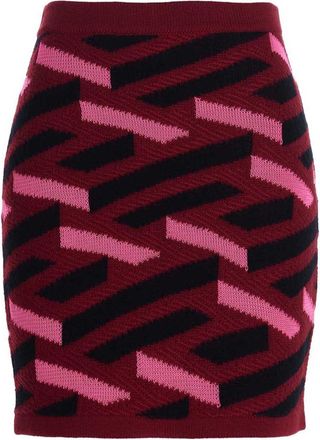 Versace Multicolor Jacquard Mini Skirt