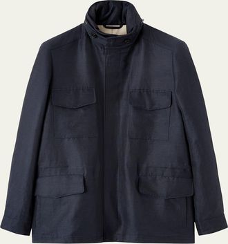 Loro Piana Mens Traveller Linen and Silk Field Jacket