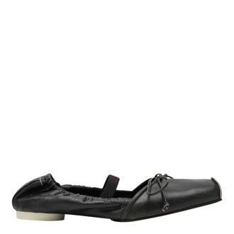 Maison Margiela Square Toe Ballerina - female - MM6 Maison Margiela - Ballerina Shoes - Black - 7 UK - Shoes
