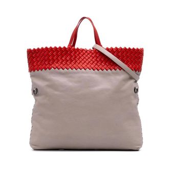 Bottega Veneta Pre-owned Tote Bags, female, Gray, Size: ONE SIZE Pre-owned Leather Tote Bag