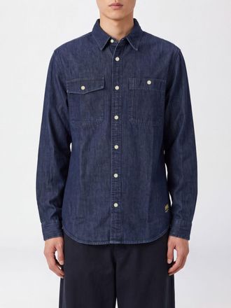 Barbour Camicia casual in denim di cotone con tasche a toppa e orlo curvo