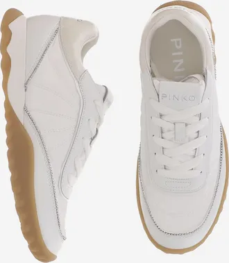 Pinko Womens Sneakers Gea Leather-Blend White Upper: Calfskin Trainers