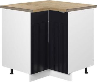 Vicco Armario De Esquina Fame-line, Rayas Negras, 80.5 Cm, Et Roble