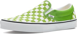 Vans Classic Slip-On Shoes Color Theory Checkerboard Lime Burst : Mens 12 - Womens 13.5 Medium, Leather