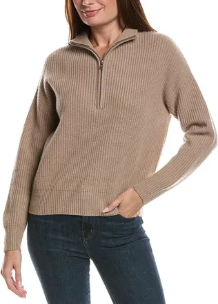 The Cashmere Project The Cashmere Project Shaker 100% Cashmere 1/4-Zip Sweater