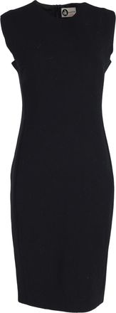 Lanvin Fitted Sleeveless Dress in Black Wool