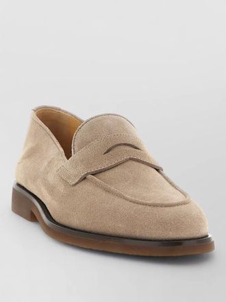 Brunello Cucinelli suede penny loafers