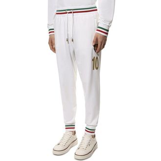 Dolce & Gabbana Mens White Cotton Joggers (workout Pants)