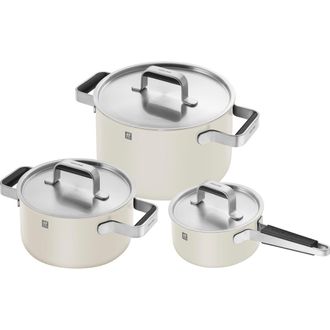 Zwilling Pure 6-Piece Nonstick Stainless Steel Cookware Set in Ivory White at Nordstrom