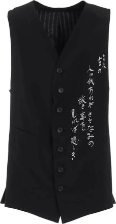 Yohji Yamamoto Gilet con bottoni - Nero