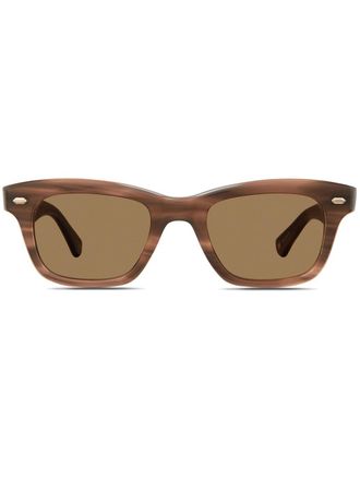 Garrett Leight Occhiali da sole squadrati - Marrone