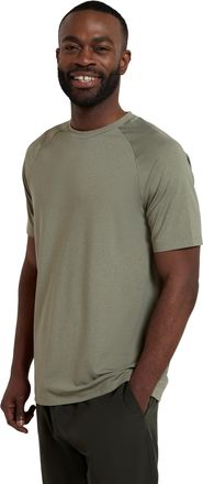 Mountain Warehouse Agra Mens Melange T-Shirt - Lightweight Top, Comfortable, Round Neck Tshirt, Quick Drying & UV Protection Tee - for Spring Summer Travelling Khaki 4XL