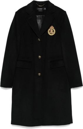 Ralph Lauren Crested Wool-Lined Coat - Dames - Mantel - Zwart - 2XS - Wol - Jassen