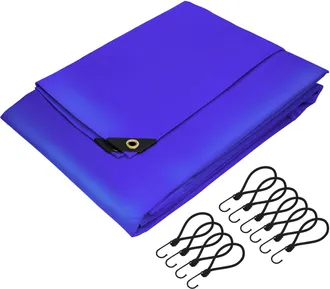 ECD Germany Lona De Protecci&oacute;n Azul 4x5m Impermeable Con Ojales 650g/m&sup2; De Pvc Resistente A Desgarro, Moho, Agua Y Rayos Uv Cubierta Premium Multiusos Ideal Para 