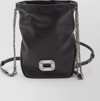 Roger Vivier calfskin crystal-embellished crossbody bag