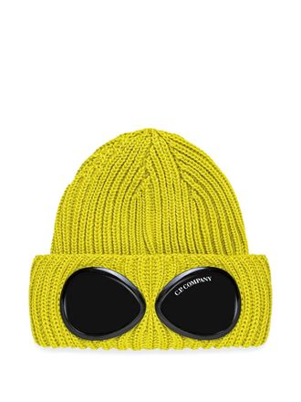 C.P. Company goggle-detail beanie hat - unisex - Wool - One Size - Green