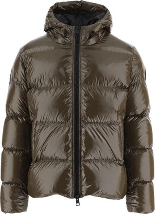 Herno Gewatteerde Nylon Donsjas met Capuchon - Heren - Winterjassen - Groen - XL - Nylon - Jassen