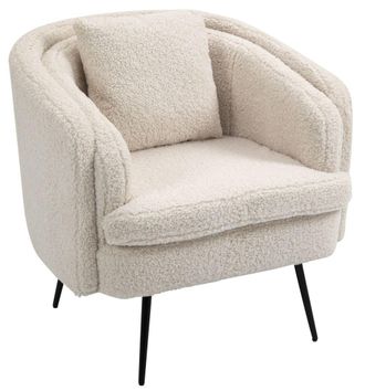 Nordlys Sill&oacute;n escandinavo 1 plaza en lana con patas de acero blanco