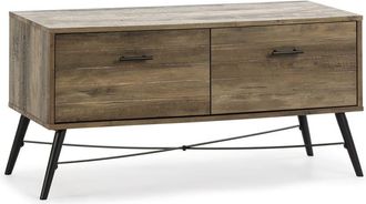 HOMN Mueble tv 2 cajones color rustic