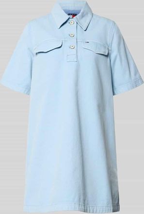 Tommy Jeans Oversized Minikleid aus reiner Baumwolle in Hellblau, Gr&ouml;&szlig;e XXS