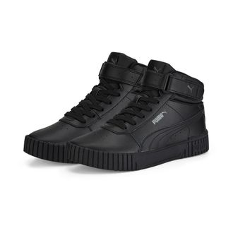 Puma Sneaker PUMA CARINA 2.0 MID, Damen, Gr. 37,5, schwarz (puma schwarz, puma schwarz, schwarz shadow), Leder, Synthetik, Schuhe Sneaker