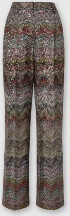 Missoni Wide Leg Pants With Zigzag Pattern in Multicoloured at Nordstrom, Size 38 It