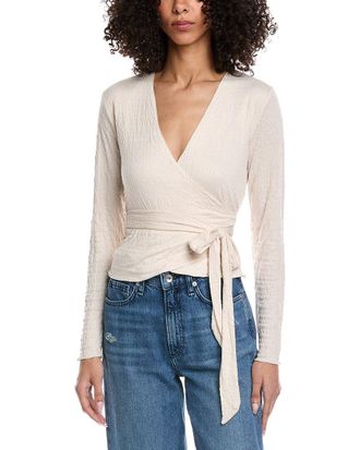 Vintage Havana Crinkle Knit Wrap Top