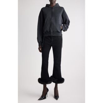 Balenciaga Loop Sports Icon Logo Lace-Up Dry Fleece Full Zip Hoodie in 1041 Faded Washed Black at Nordstrom, Size Medium