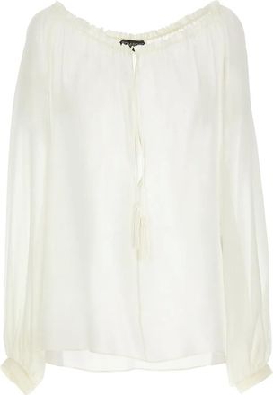 Tom Ford Blusa in seta a maniche lunghe - Bianco
