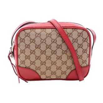 Gucci Pre-owned Bree GG Canvas Shoulder Bag - Dames - Pre-owned - Rood - Maat: ONE Size Leer