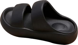 Generic Thick Sole Summer Slippers For Women Outdoor Sports Beach Slide Sandals With Durable Comfortable Design (Black, 4)